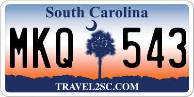 SC license plate MKQ543