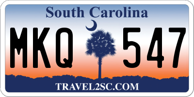 SC license plate MKQ547