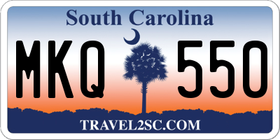 SC license plate MKQ550