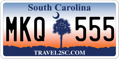 SC license plate MKQ555