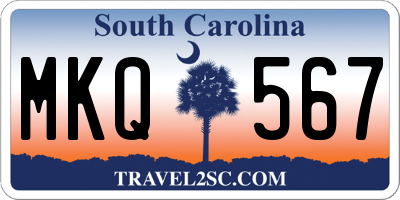 SC license plate MKQ567