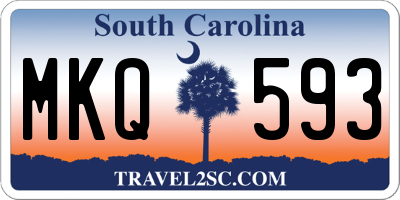 SC license plate MKQ593