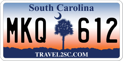 SC license plate MKQ612