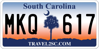 SC license plate MKQ617