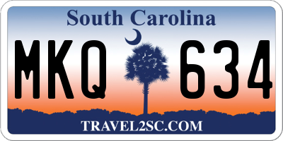 SC license plate MKQ634