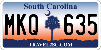 SC license plate MKQ635