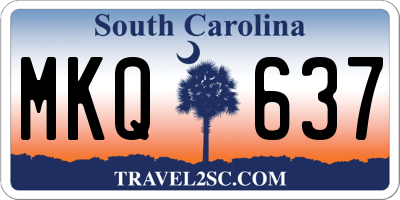 SC license plate MKQ637