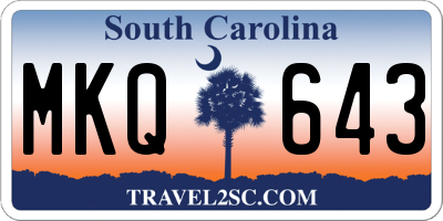 SC license plate MKQ643
