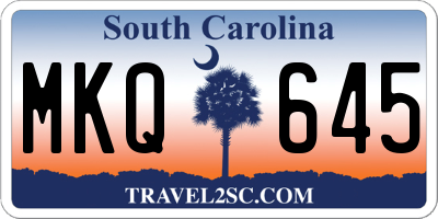 SC license plate MKQ645