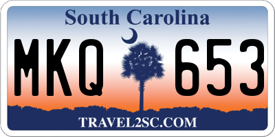 SC license plate MKQ653