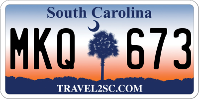 SC license plate MKQ673