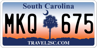SC license plate MKQ675