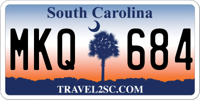 SC license plate MKQ684