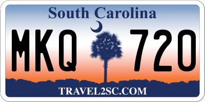 SC license plate MKQ720
