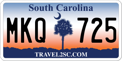 SC license plate MKQ725