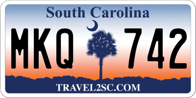 SC license plate MKQ742