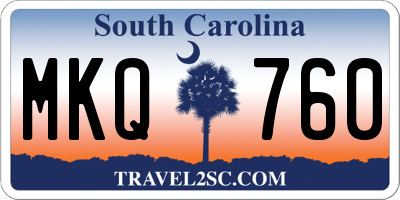 SC license plate MKQ760