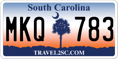 SC license plate MKQ783