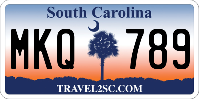 SC license plate MKQ789
