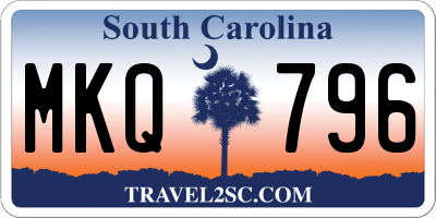 SC license plate MKQ796