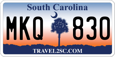 SC license plate MKQ830
