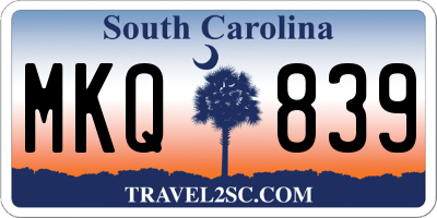 SC license plate MKQ839