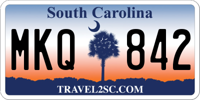SC license plate MKQ842