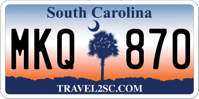 SC license plate MKQ870