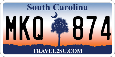 SC license plate MKQ874