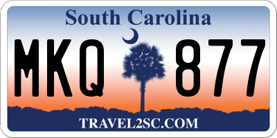 SC license plate MKQ877