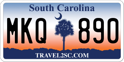 SC license plate MKQ890