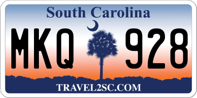 SC license plate MKQ928