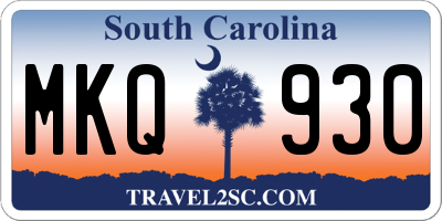 SC license plate MKQ930