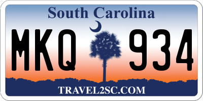 SC license plate MKQ934