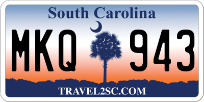 SC license plate MKQ943