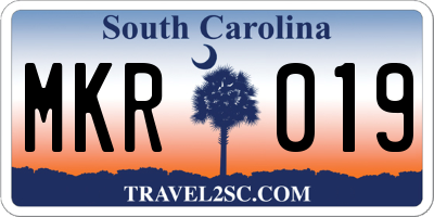 SC license plate MKR019