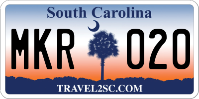 SC license plate MKR020