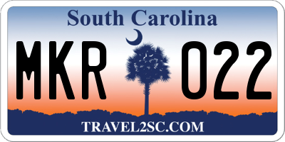 SC license plate MKR022