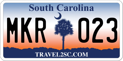 SC license plate MKR023