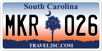 SC license plate MKR026