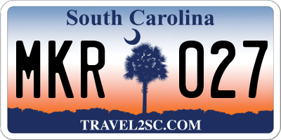 SC license plate MKR027