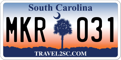 SC license plate MKR031