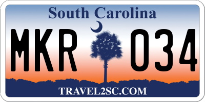 SC license plate MKR034