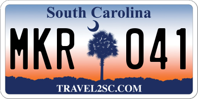 SC license plate MKR041