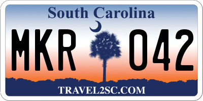 SC license plate MKR042