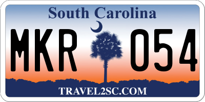 SC license plate MKR054