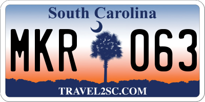 SC license plate MKR063