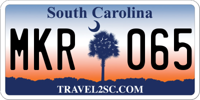 SC license plate MKR065
