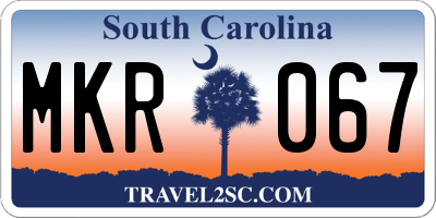 SC license plate MKR067