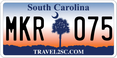 SC license plate MKR075